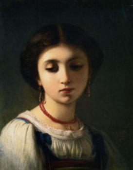 查爾斯 紥卡裡 蘭德勒 Portrait of a Young Italian Girl